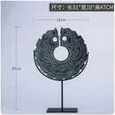 GobekUsa Geometric Totem Resin Statue | Chinese Retro Home Decor Accessory