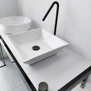 GobekUsa Brushed Black Basin Faucet with Rotating Two-Hole Sink Tap - Widespread Bathroom Tap
