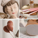 GobekUsa Balloon Girl Bust Vase and Tray Set - Modern Resin Sculptures for Living Room Decor