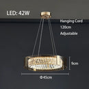 GobekUsa Crystal LED Ceiling Chandelier Dimmable Luxury Modern Room Decor Bedroom Light