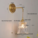 GobekUsa Clear Glass LED Wall Lights with Adjustable Pull Chain Switch