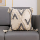 GobekUsa Geometric Embroidery Cushion Cover with Tassel, Home Decor Pillowcase, Various Sizes
