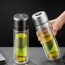 GobekUsa Insulated Glass Cup: Large Capacity, One-Click Open Lid, Heat-Resistant Double-Layer