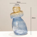 GobekUsa Gourd Shape Gradient Glass Vase Irregular Rockery Terrarium Home Decoration
