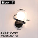 GobekUsa Black Copper LED Wall Lights for Bedroom - Nordic Wall Sconce Decro
