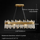 GobekUsa Crystal Chandelier LED Dining Room Light Gold Lustres