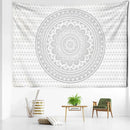 GobekUsa Grey Mandala Tapestry Wall Hanging Psychedelic Hippie Art for Aesthetic Home Decor