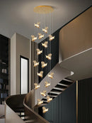 GobekUsa Crystal Chandelier: Modern Luxury Pendant Lights for Living Room, Staircase, Villa