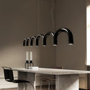 GobekUsa Blue Metal Arch Chandelier Pendant Light - Modern Design for Home Décor