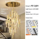 GobekUsa Large Crystal Luxury Chandelier for Living Room Dining Hall Stair Suspension
