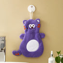 GobekUsa Cartoon Cat Coral Velvet Hand Towels: Soft, Cute, Quick Dry Bath Towels