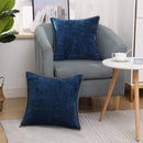 GobekUsa Blue Chenille Cushion Covers 18x18 Luxury Throw Pillow Cover for Home Decor