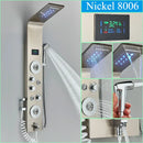GobekUsa LED Blue Light Shower System with Temperature Display, Massage Column, Waterfall Rainfall