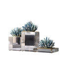 GobekUsa Agate Stone Crystal Sculpture Gold-plated Marble Ornament for Living Room Desk