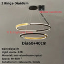 GobekUsa Black Gold LED Ceiling Chandelier Crystal Decorative Pendant Lamp for Dining Room Bedroom