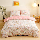GobekUsa Green Flower Print Bedding Set with 2 Pillowcases - Queen/King Size