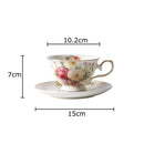GobekUsa Elegant Floral Ceramic Cup & Saucer Set
