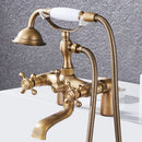 GobekUsa Antique Chrome Bathtub Shower Mixer Faucet Tap Set for Bathroom