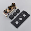 GobekUsa Black Brass Thermostatic Shower Faucet with Ceiling Rainfall Shower Head