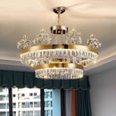 GobekUsa Luxe Crystal Ceiling Chandelier - Elegant Home Decor Hanging Light for Living Room