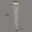 GobekUsa Crystal Chandelier Stair Pendant Lamp Living Room Pendant Lights Interior Lighting