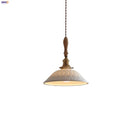 GobekUsa Adjustable LED Pendant Lights Ash Wood White Ceramic Modern Hanging Lamp