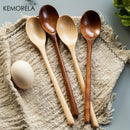 GobekUsa 4-Piece Wooden Spoon Set - Korean Style Natural Wood Soup Tableware
