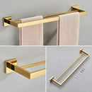 GobekUsa Gold Bathroom Hardware Set: Hook, Towel Rail, Bar, Shelf, Tissue Holder & More