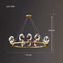 GobekUsa Diamond Crystal Brass LED Pendant Light Gold Luxury Hanglamp