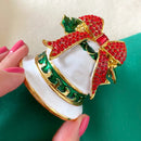 GobekUsa Christmas Bell Trinket Box: Miniature Figurine Ornament Souvenir & Jewelry Storage