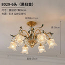 GobekUsa Glass Flower Chandelier: Elegant Retro High-End Lobby Main Light for Home, Restaurant