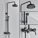 GobekUsa Brass Handheld Rainfall Shower Wall-mounted Hot Cold Water Mixer System