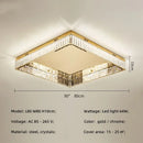 GobekUsa Crystal LED Dimmable Ceiling Lights: Modern Square Steel Fixture for Living Room