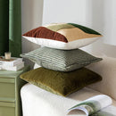 GobekUsa Green Embroidered Tufted Cushion Cover - Modern Minimalism Art Design