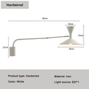 GobekUsa Adjustable Long Arm Wall Lamp for Reading, Bedroom, LED Minimalist Swing Lighting