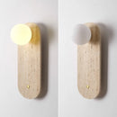 GobekUsa LED Button Switch Wall Light in Yellow Travertine White Glass - Modern Nordic Design