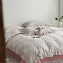 GobekUsa Korean Floral Lace Duvet Cover: Luxury Soft Quilt for Queen King, Breathable Home Decor