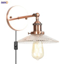 GobekUsa Industrial Loft LED Wall Light for Bedroom, Bathroom, Stairs - Plug In Iron Lamp