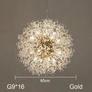 GobekUsa Dandelion Chandelier: Nordic Minimalist Wrought Iron LED Indoor Light for Living Room