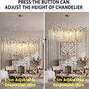 GobekUsa Gold Crystal Branch Chandelier | Modern Luxury Round Ceiling Light