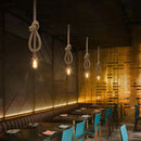 GobekUsa Hemp Rope Pendant Lights for Kitchen Cafe Bar Decor by Loft E27 Rope Light Base