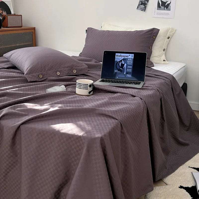 GobekUsa Luxe Cotton Satin Stripe Bed Sheet Set with 2 Pillowcase, photo 22 of 30