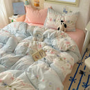 GobekUsa Cartoon Print Quilt Cover Set for King Queen Beds - All Seasons Comfort