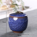 GobekUsa Ice Cracked Texture Tea Caddy Storage Jar with Moisture-proof Sealed Lid