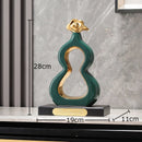 GobekUsa Gold Gourd Ceramic Sculpture Desk Decor Porcelain Crafts Room Ornaments