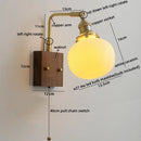 GobekUsa LED Ceramic Wall Sconce Pull Chain Switch Light Fixture