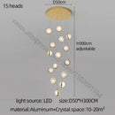 GobekUsa Crystal Ball Chandelier: Modern Loft & Staircase Hanging Light for Home, Hotel & Mall