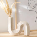 GobekUsa Geometric Ceramic Vase | S Shape Desk Decor | Home Decoration Accessories