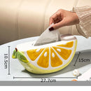 GobekUsa Lemon Ceramic Tissue Box - Cute Table Decoration - Bedside Paper Towel Case
