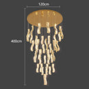 GobekUsa Crystal Chandelier Stair Pendant: Modern Living Room Interior Lighting